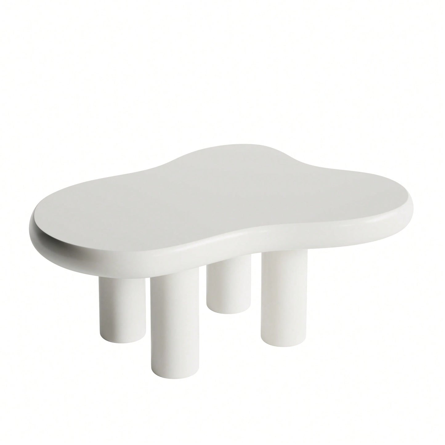 Modern Cream Cloud Coffee Table With 4 Sturdy Legs For Living Room And Home Office Funky Minimalist Design 39.4 Inches