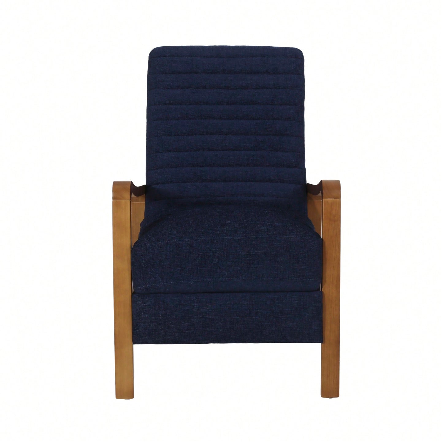 Elegant Fabric Manual Recliner With Wooden Accents For Ultimate Comfort