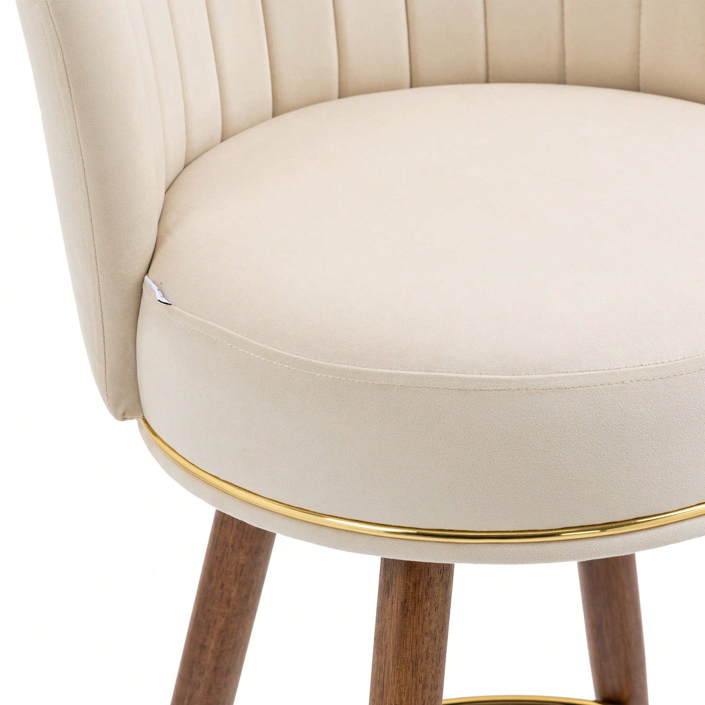 Set Of 2 Solid Wood Counter Height Bar Stools With 360 Degree Swivel For Kitchen And Dining