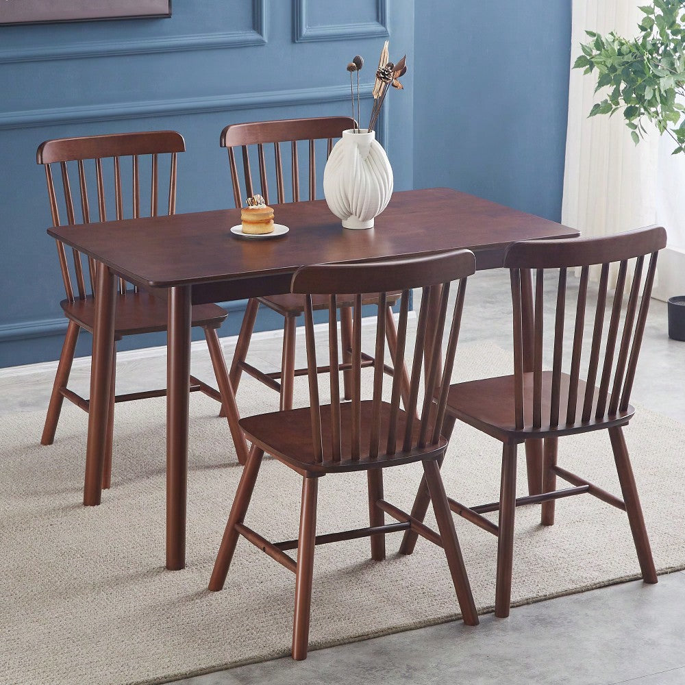 47 Inch Walnut Solid Wood Dining Table For Small Spaces Modern Kitchen Furniture