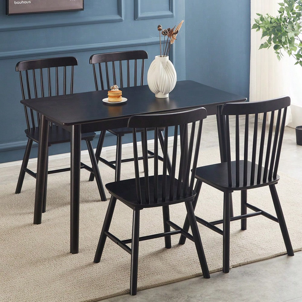 47 Inch Walnut Solid Wood Dining Table For Small Spaces Modern Kitchen Furniture