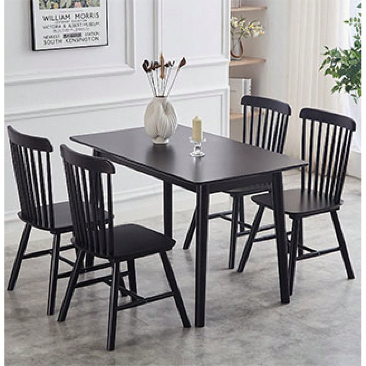 47 Inch Walnut Solid Wood Dining Table For Small Spaces Modern Kitchen Furniture