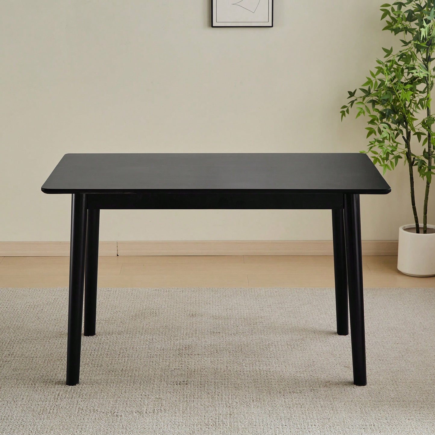 47 Inch Walnut Solid Wood Dining Table For Small Spaces Modern Kitchen Furniture