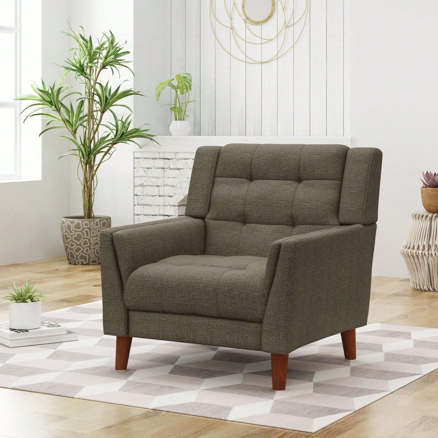 Stylish Mid-Century Armchair For Living Room Or Office Decor