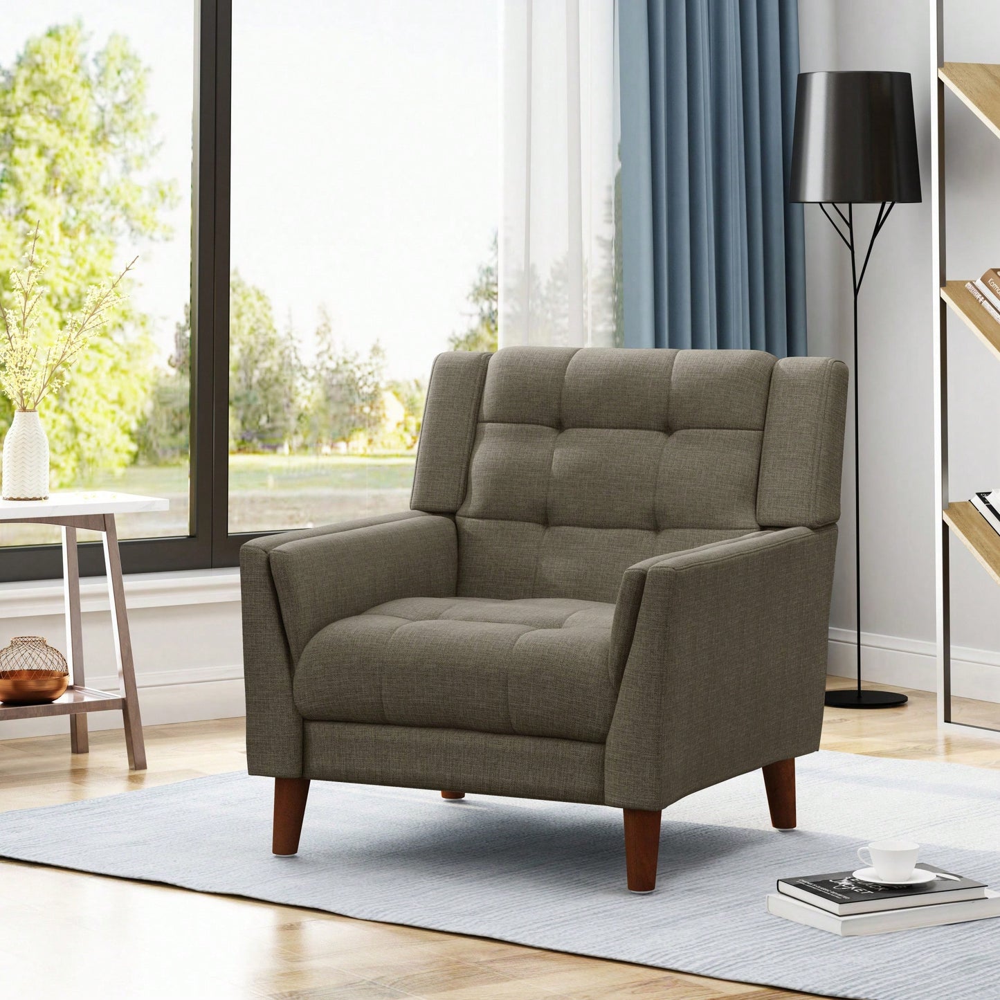 Stylish Mid-Century Armchair For Living Room Or Office Decor