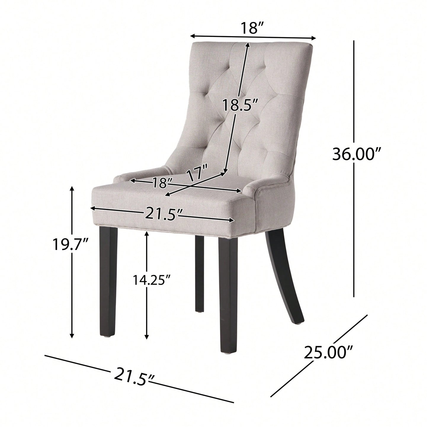 Set Of 2 Stylish Modern Dining Chair With Comfortable Upholstery And Sleek Design