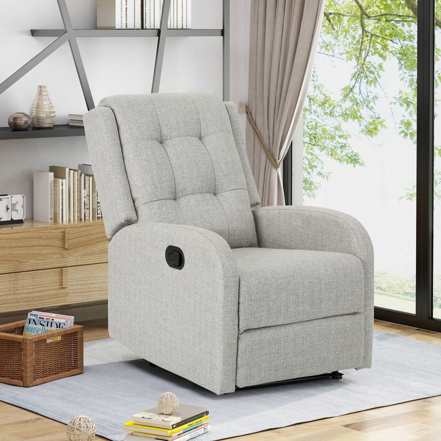 24.75 Inch Wide Manual Recliner Chair For Ultimate Comfort And Relaxation