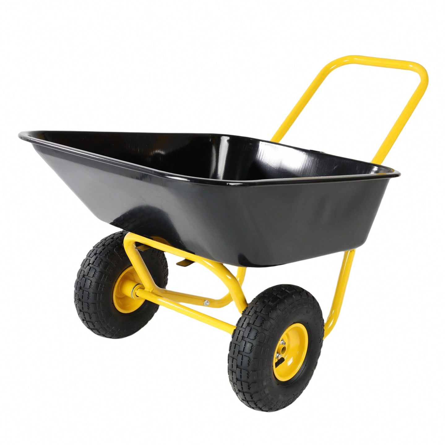 Heavy-Duty Two-Wheeled Garden Cart With 10-Inch Pneumatic Wheels For Easy Transport