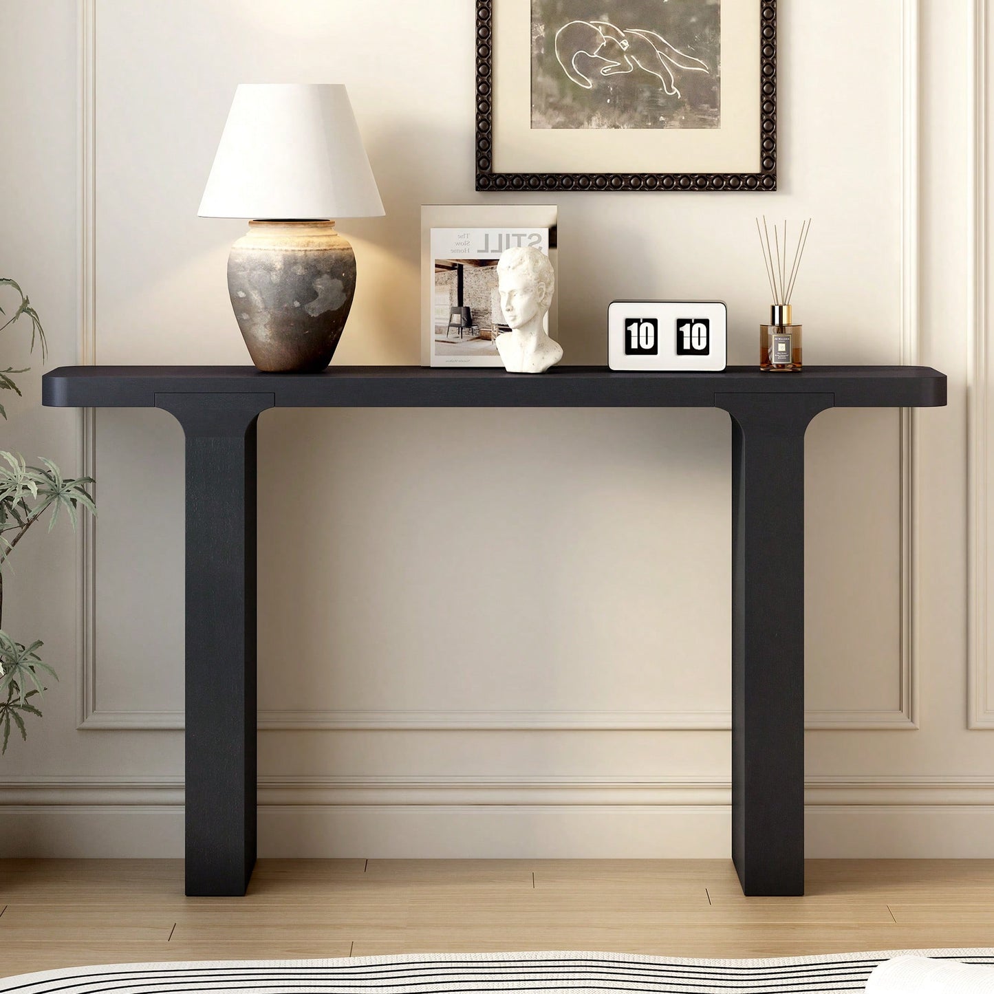 Elegant Acacia Veneer Entryway Table For Hallway Foyer Living Room And Corridor