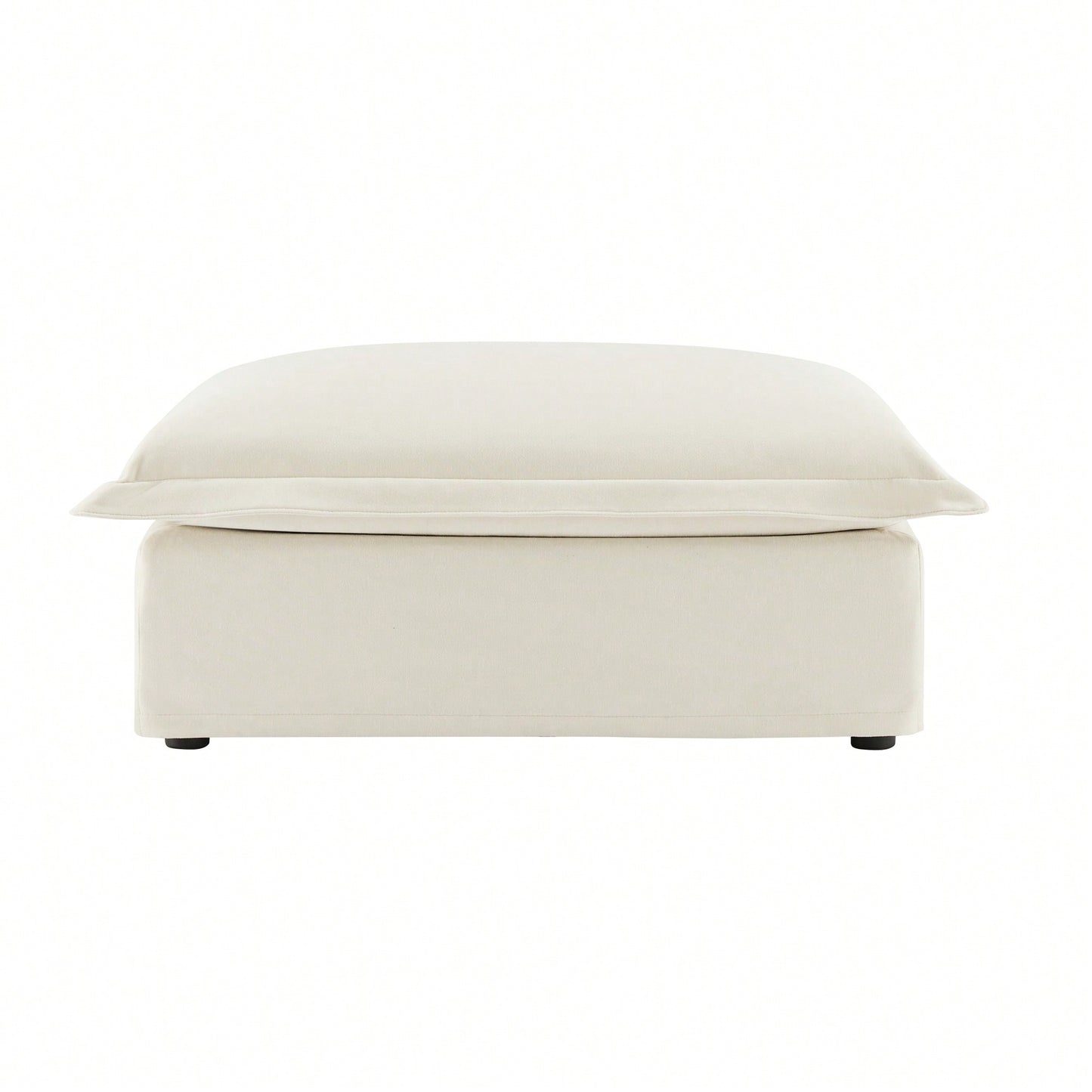Plush Ottoman For Cozy Living Spaces Cream