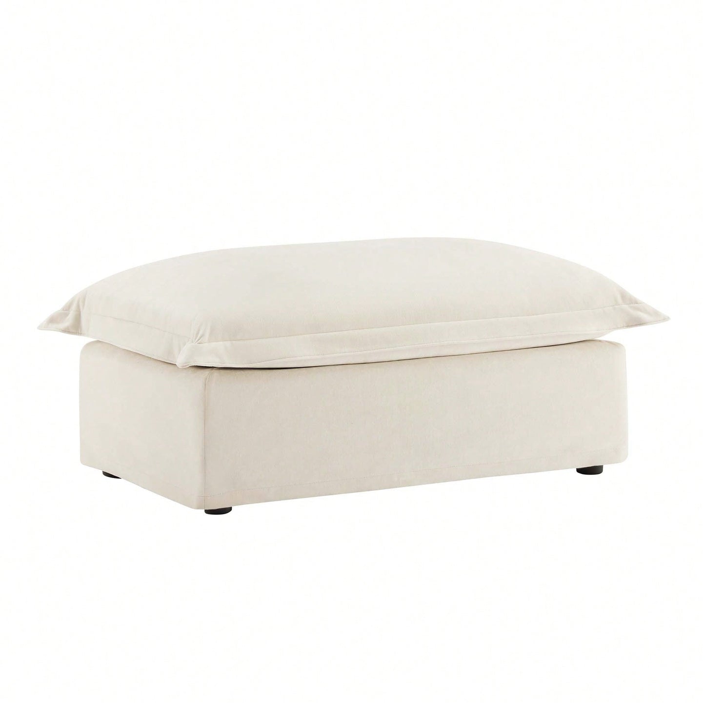 Plush Ottoman For Cozy Living Spaces Cream