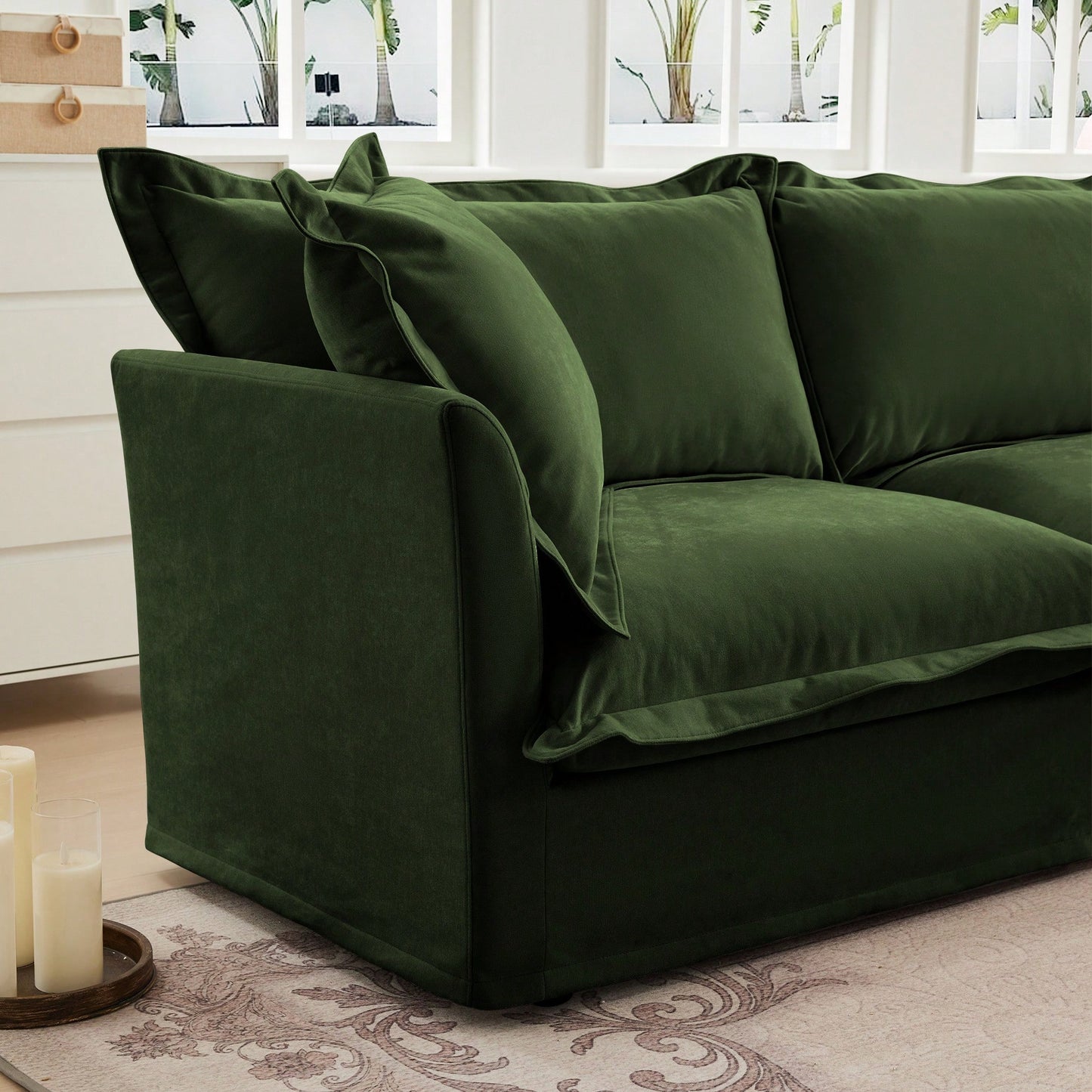 Plush Ottoman For Cozy Living Spaces Cream