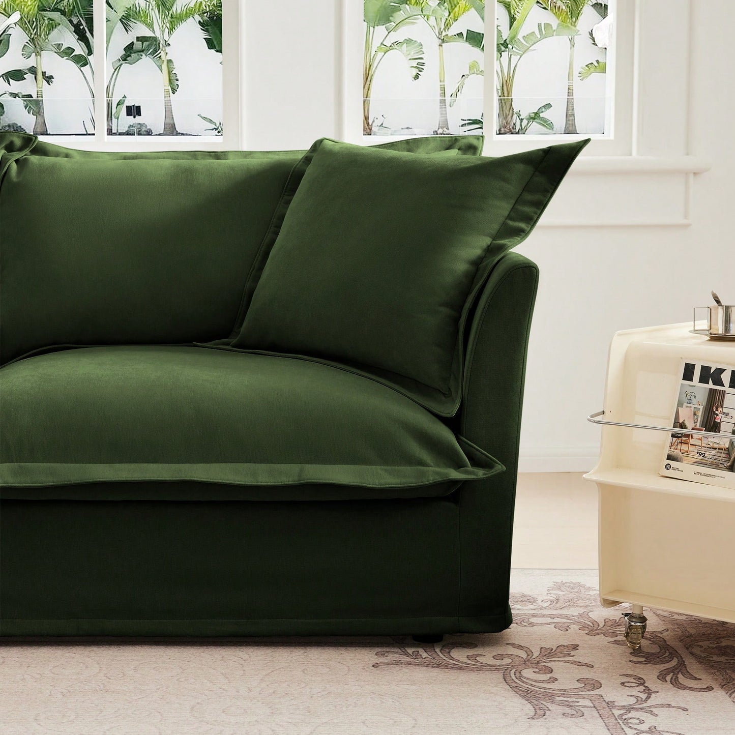 Plush Ottoman For Cozy Living Spaces Cream