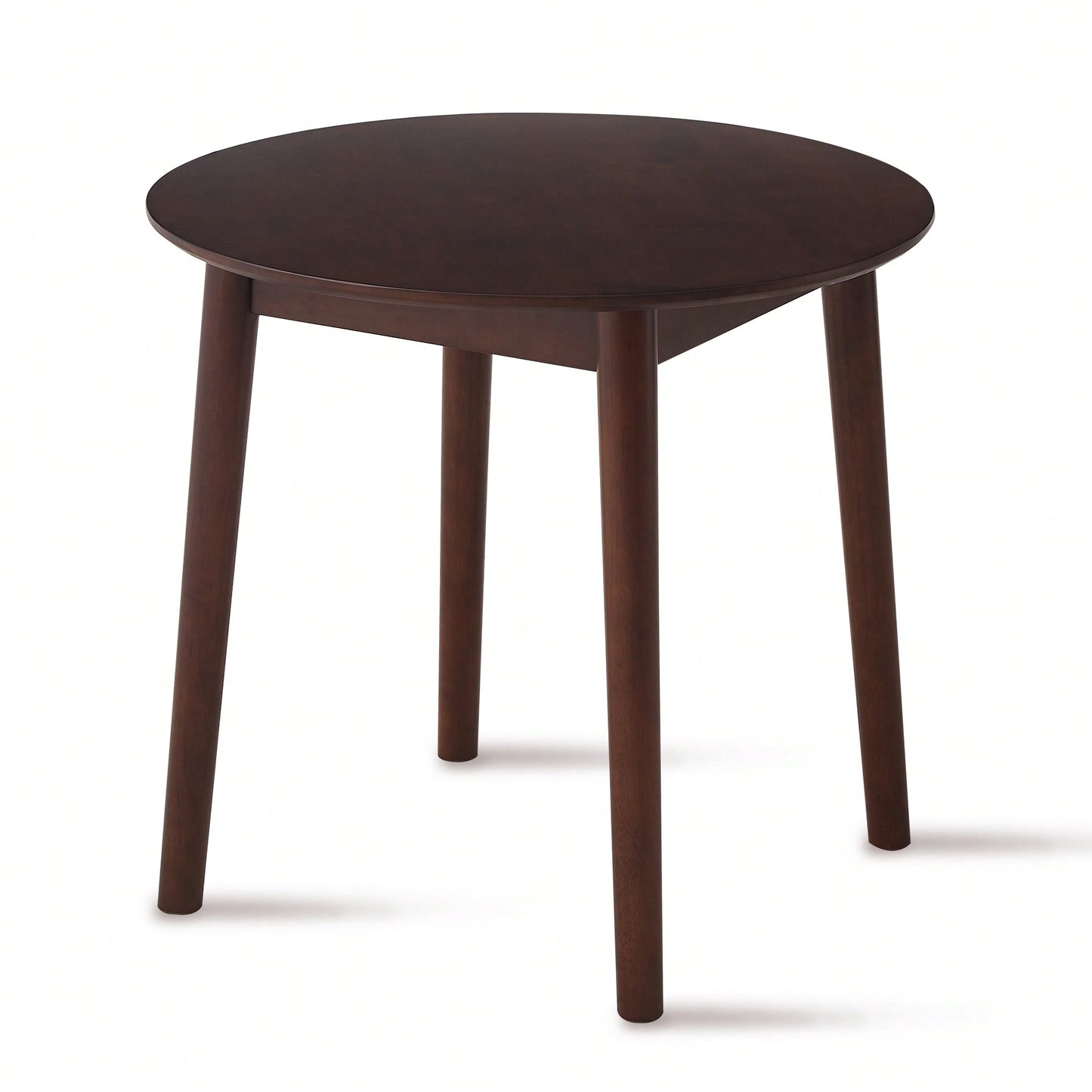 Solid Wood Black Round Table For 2-4 People 31.5 Inch Diameter