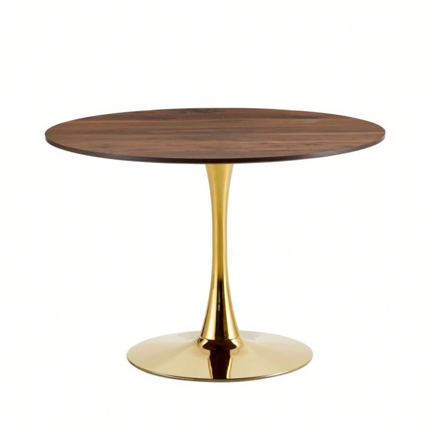 Round Nature Wood Dining Table 80cm With Golden Legs For 2-3 People