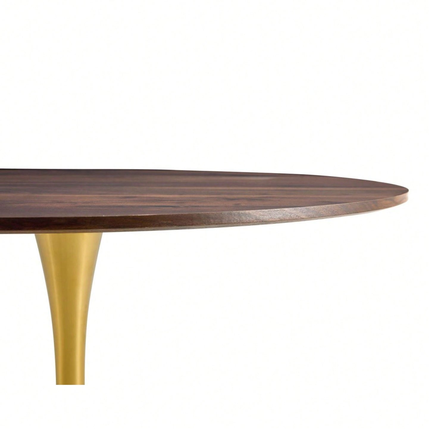 Round Nature Wood Dining Table 80cm With Golden Legs For 2-3 People