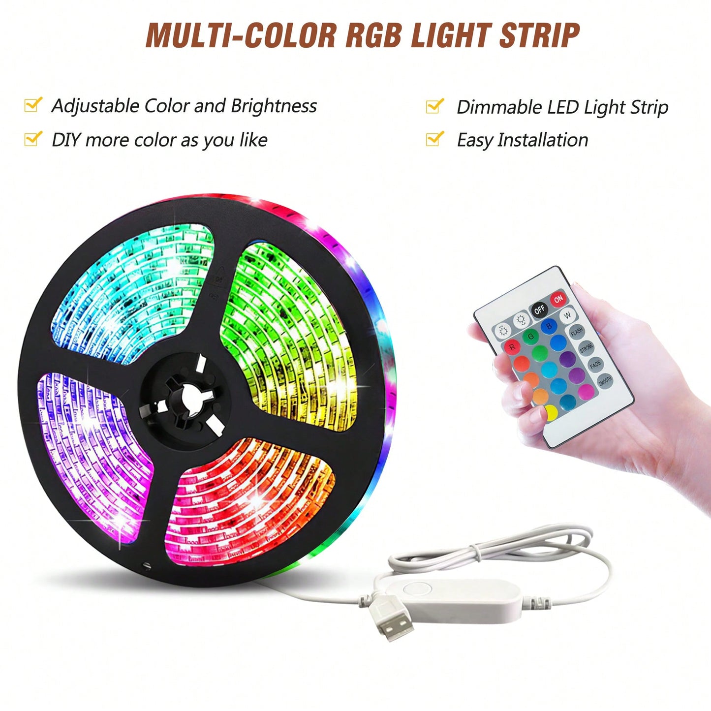 Round Lift-Top Coffee Table With Wheels And Colorful LED Lighting 27.6 Inch Modern Design