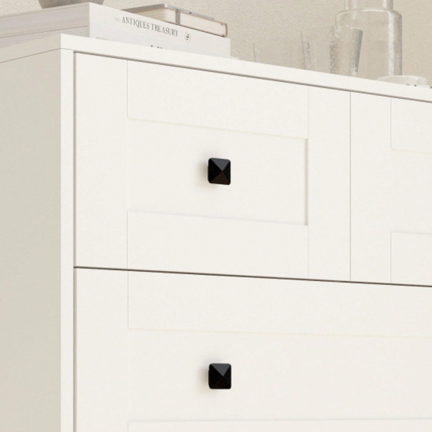 5-Drawer Chest Of Drawers With Farmhouse Door Design White