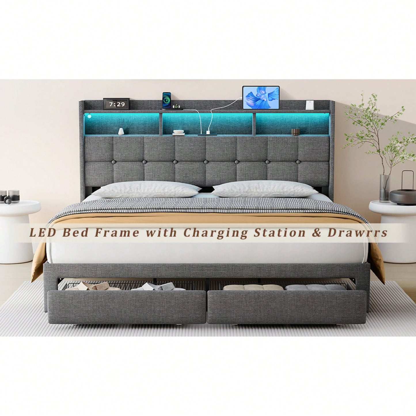 Luxury King Size Bed With Classic Design And Comfortable Mattress