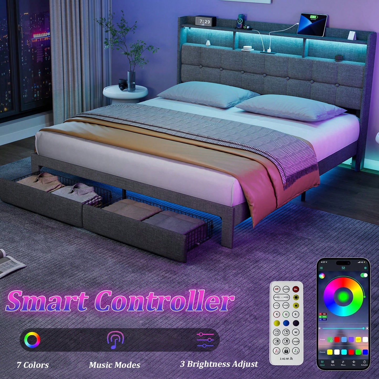 Luxury King Size Bed With Classic Design And Comfortable Mattress