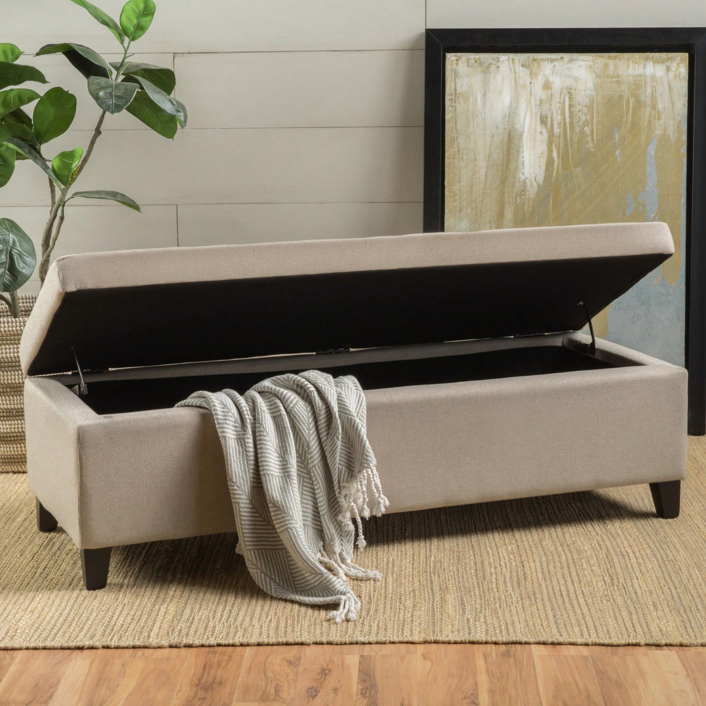 Elegant Storage Ottoman With Versatile Seating And Stylish Design For Home Organization