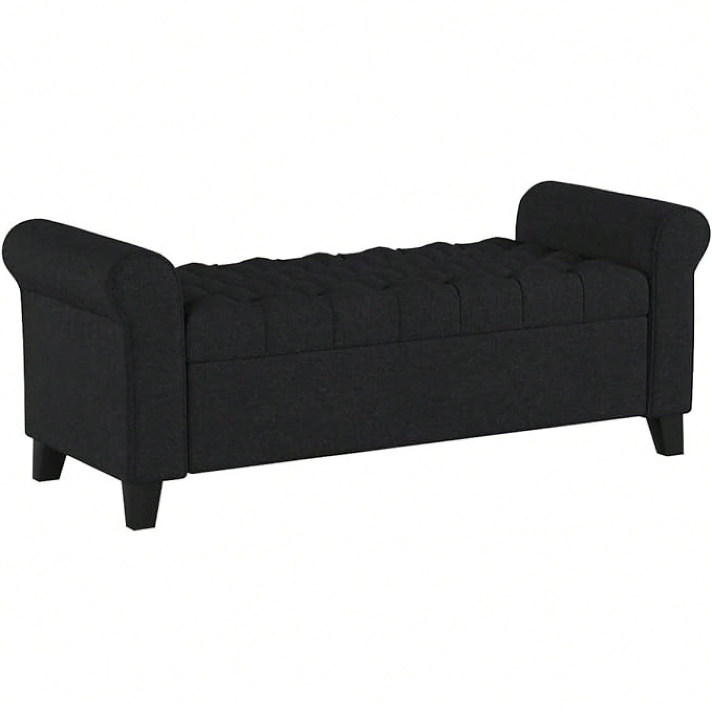 Stylish Storage Bench With Armrests For Home Organization And Seating