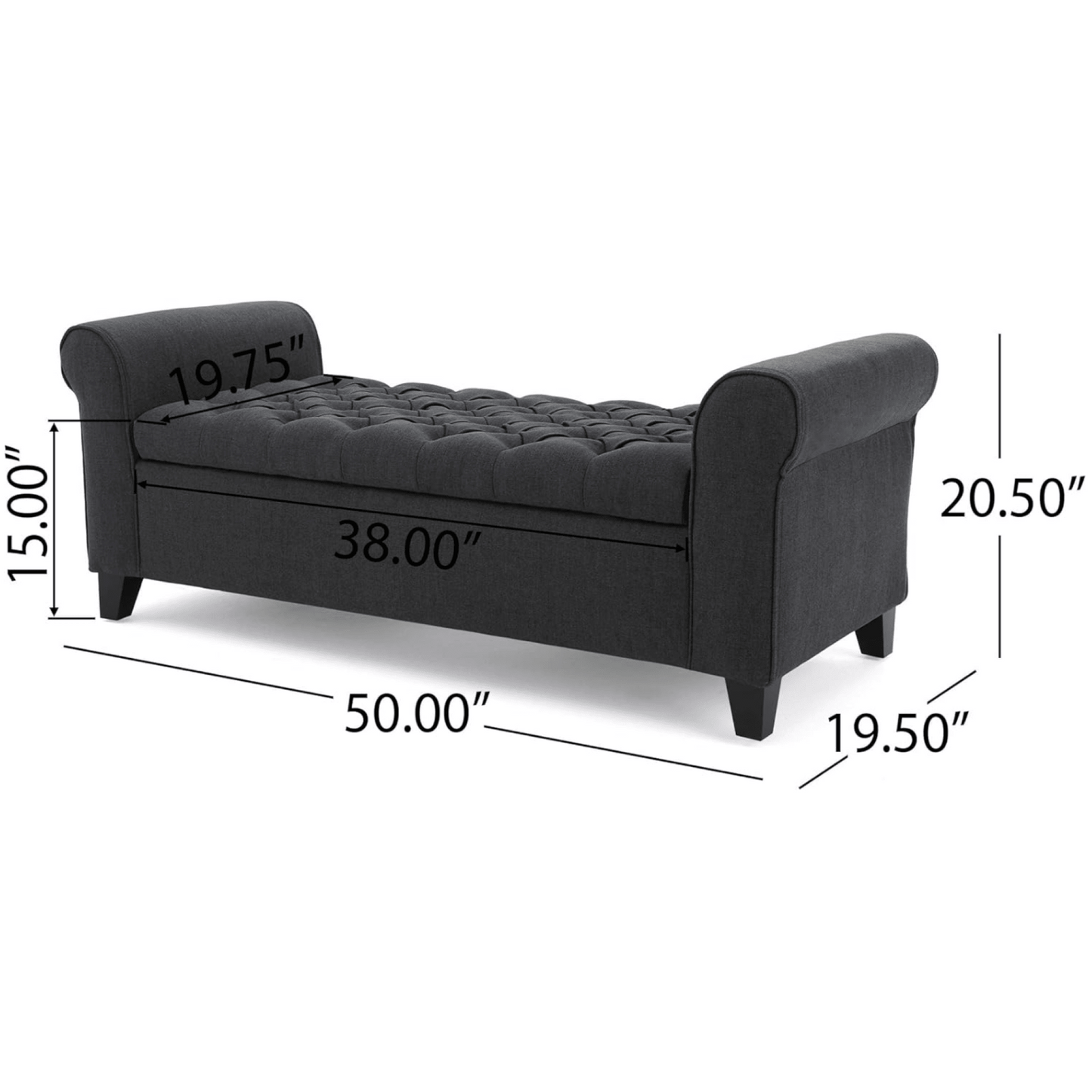 Stylish Storage Bench With Armrests For Home Organization And Seating