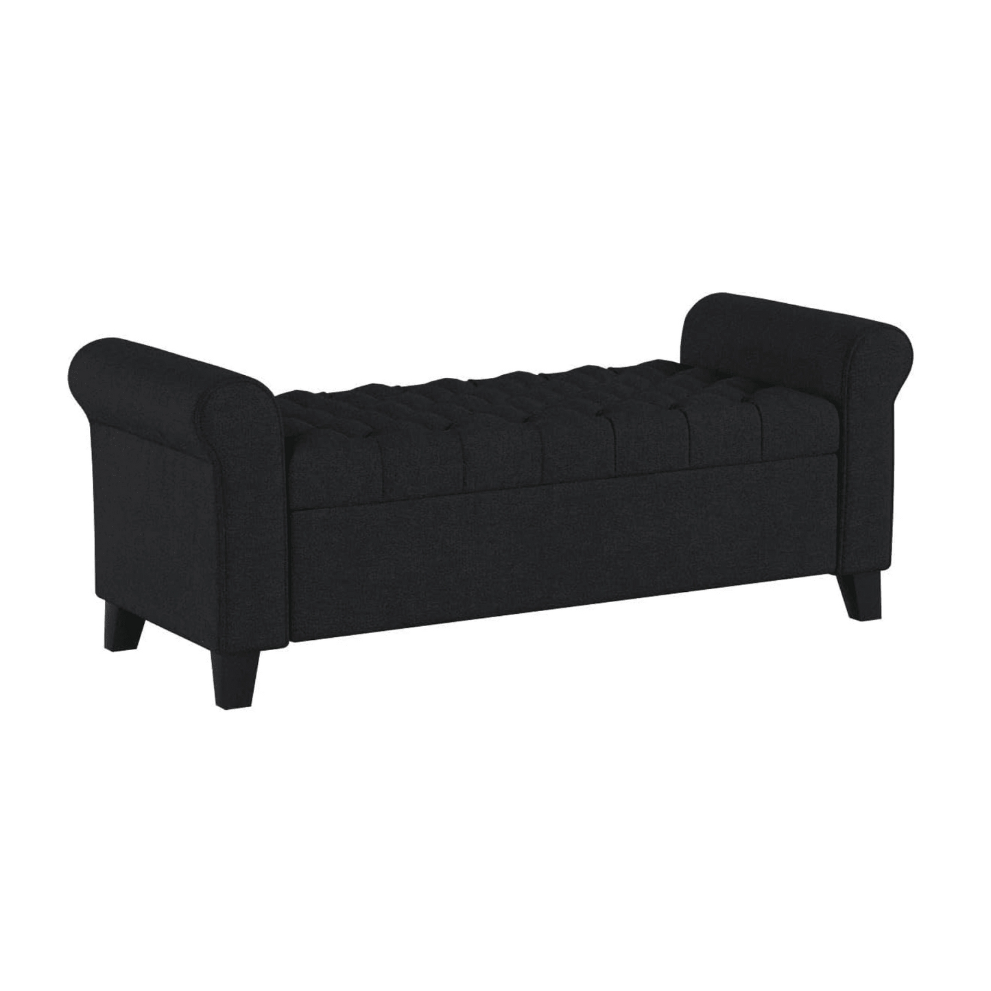 Stylish Storage Bench With Armrests For Home Organization And Seating