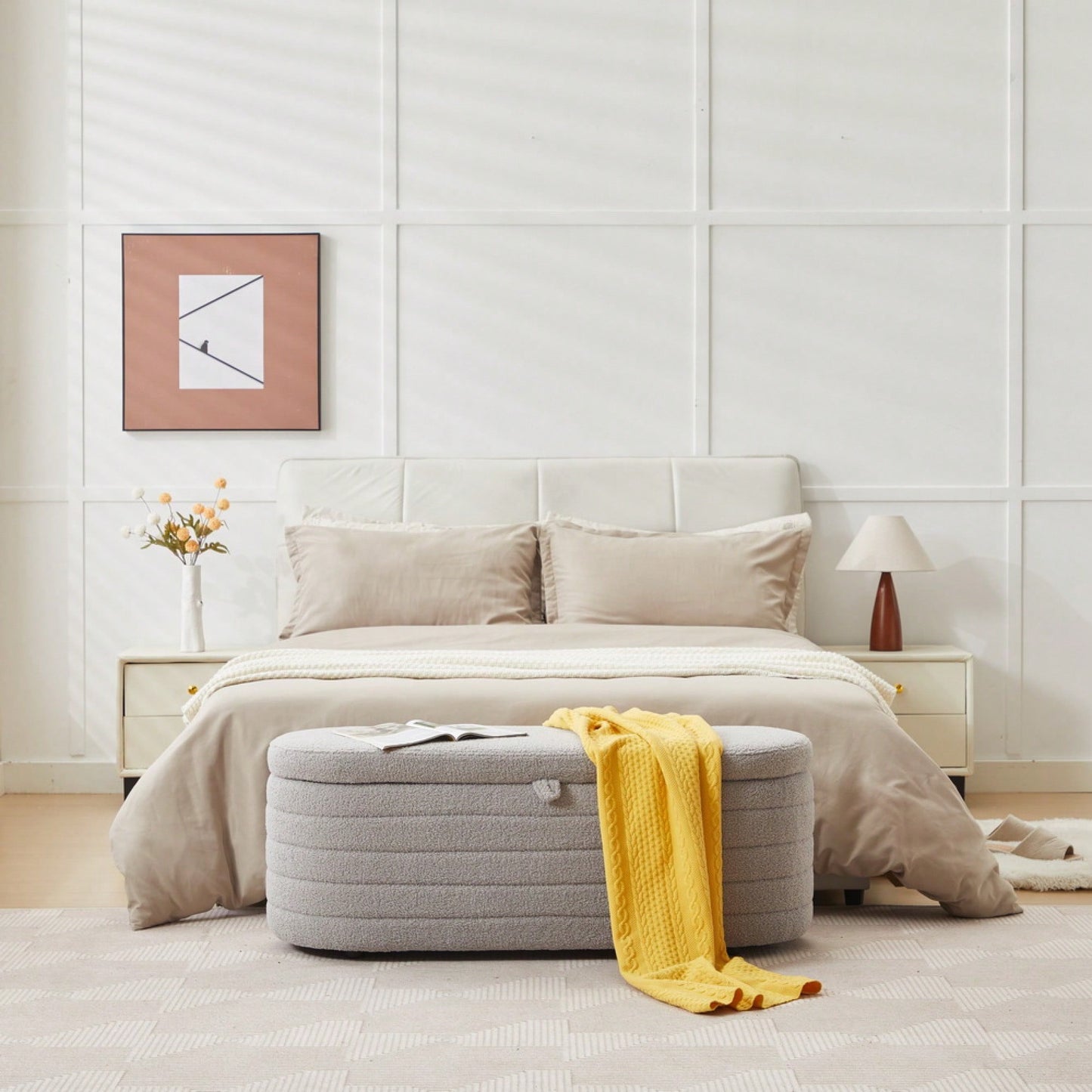 Upholstered Storage Ottoman And Entryway Bench For Stylish Organization White
