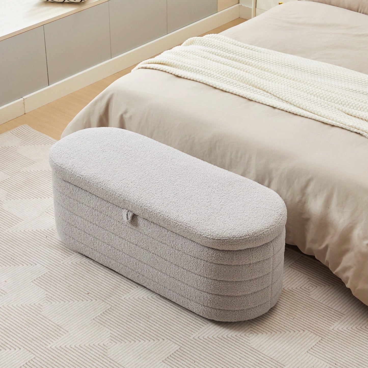 Upholstered Storage Ottoman And Entryway Bench For Stylish Organization White