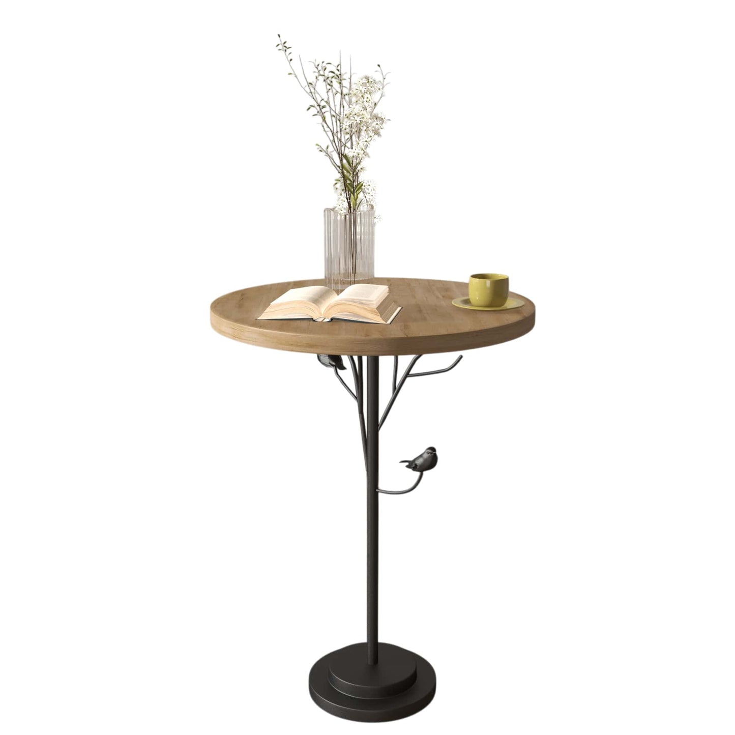 Modern Round Side Table For Small Spaces Accent End Table With Metal Legs Ideal For Living Room Bedroom And Office