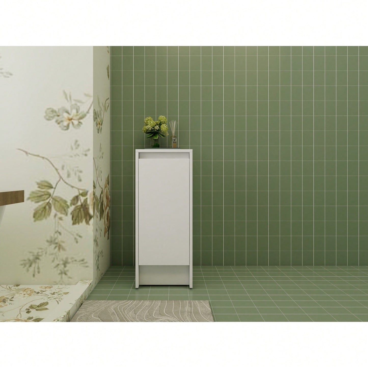 12 Inch Freestanding Bathroom Storage Cabinet With Soft Close Doors And Floor Mounting Design For Organized Space
