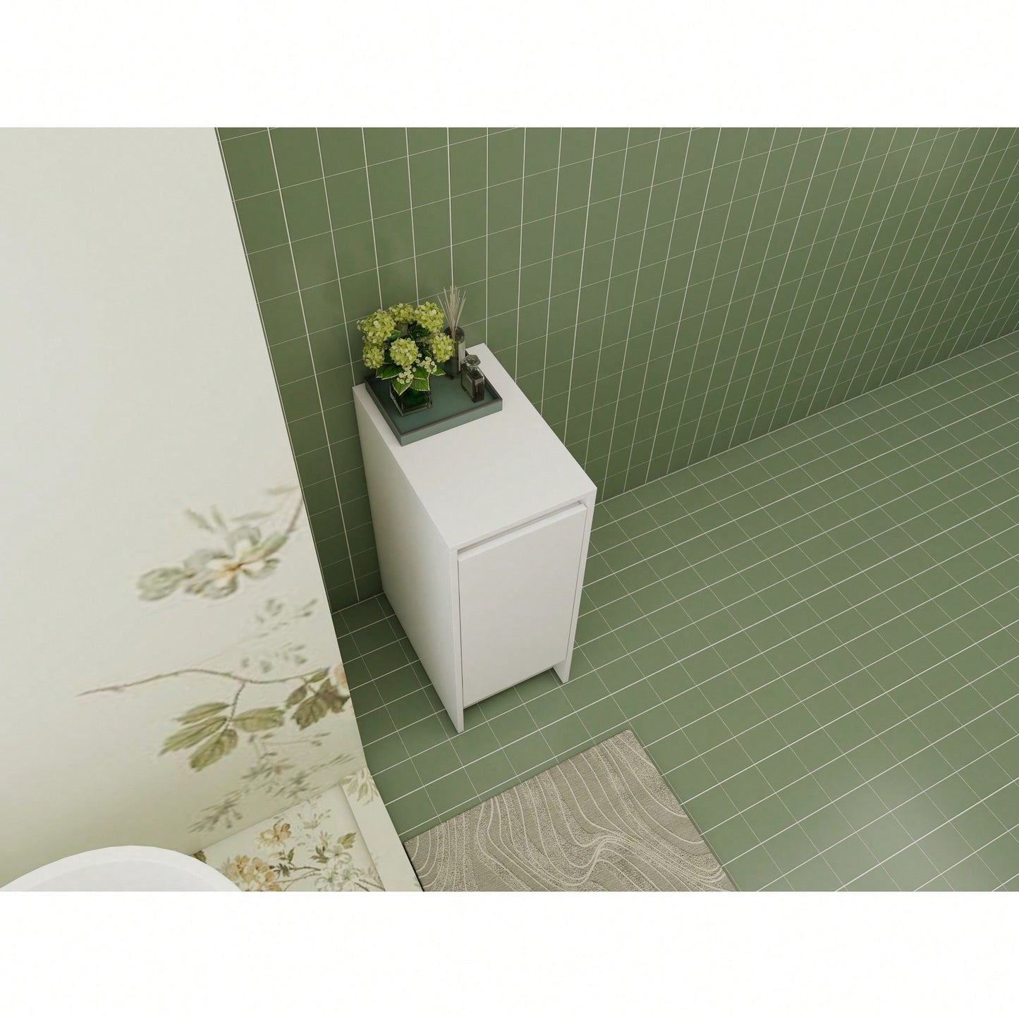 12 Inch Freestanding Bathroom Storage Cabinet With Soft Close Doors And Floor Mounting Design For Organized Space