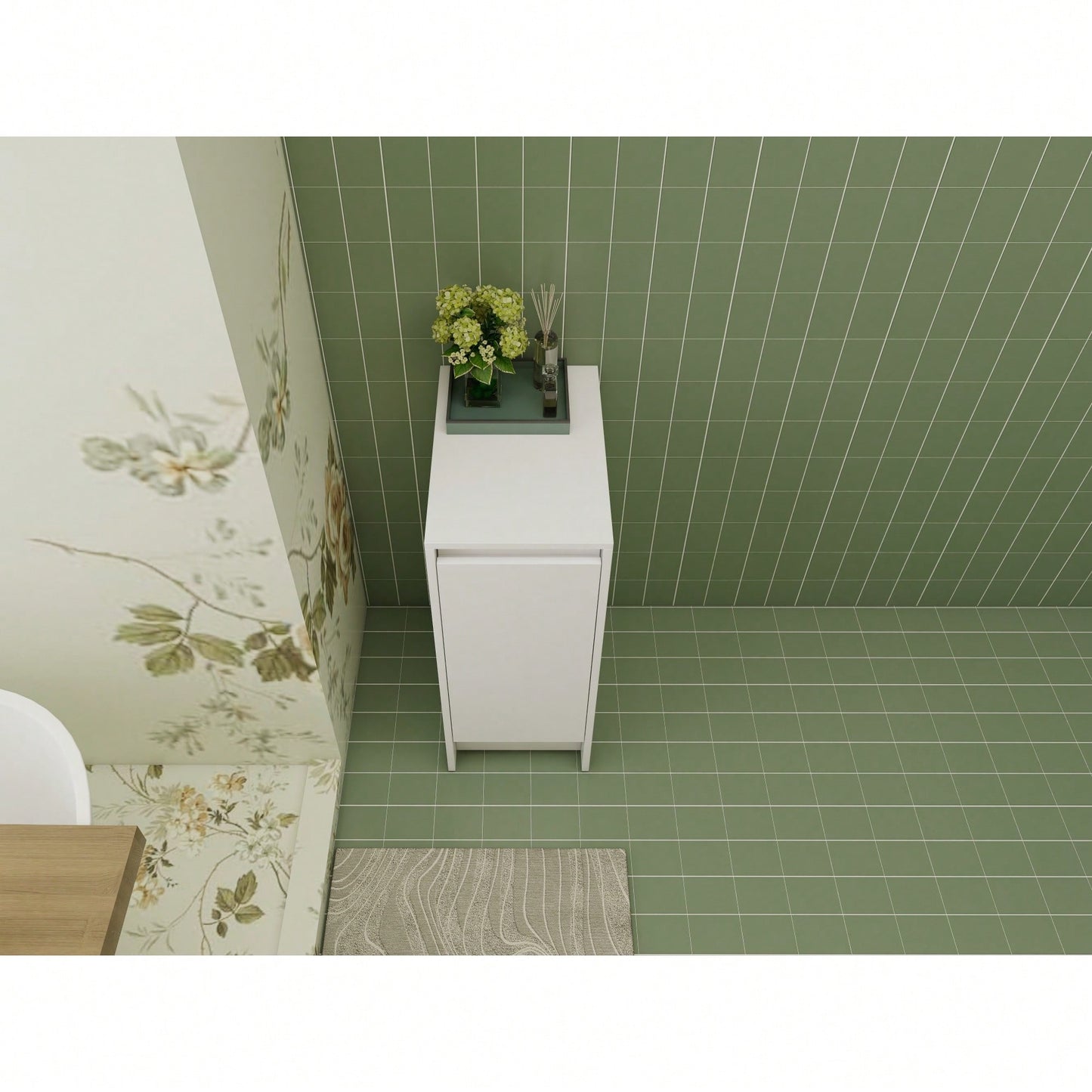 12 Inch Freestanding Bathroom Storage Cabinet With Soft Close Doors And Floor Mounting Design For Organized Space