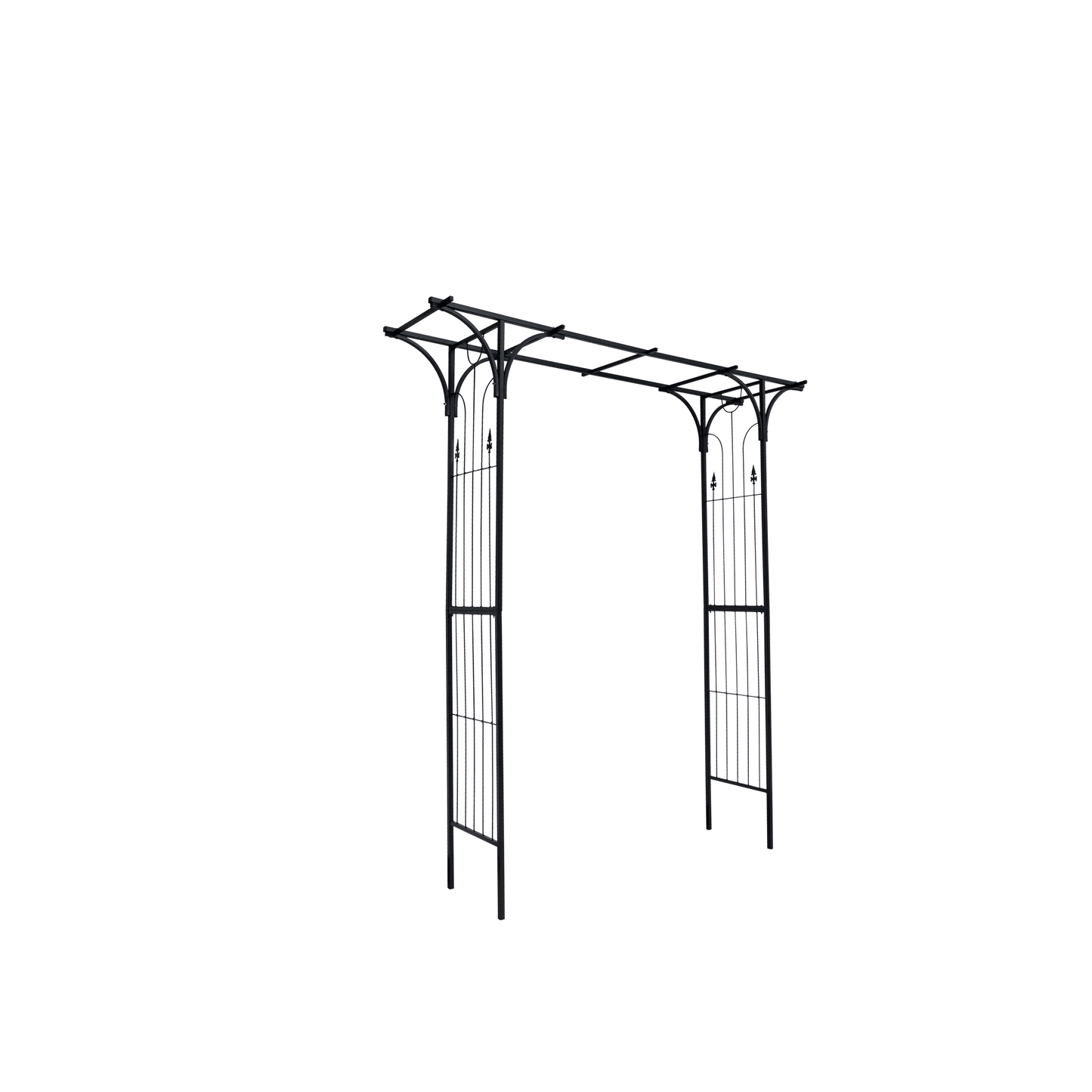 Metal Garden Arch Trellis For Climbing Plants Outdoor Wedding And Party Events Black Archway