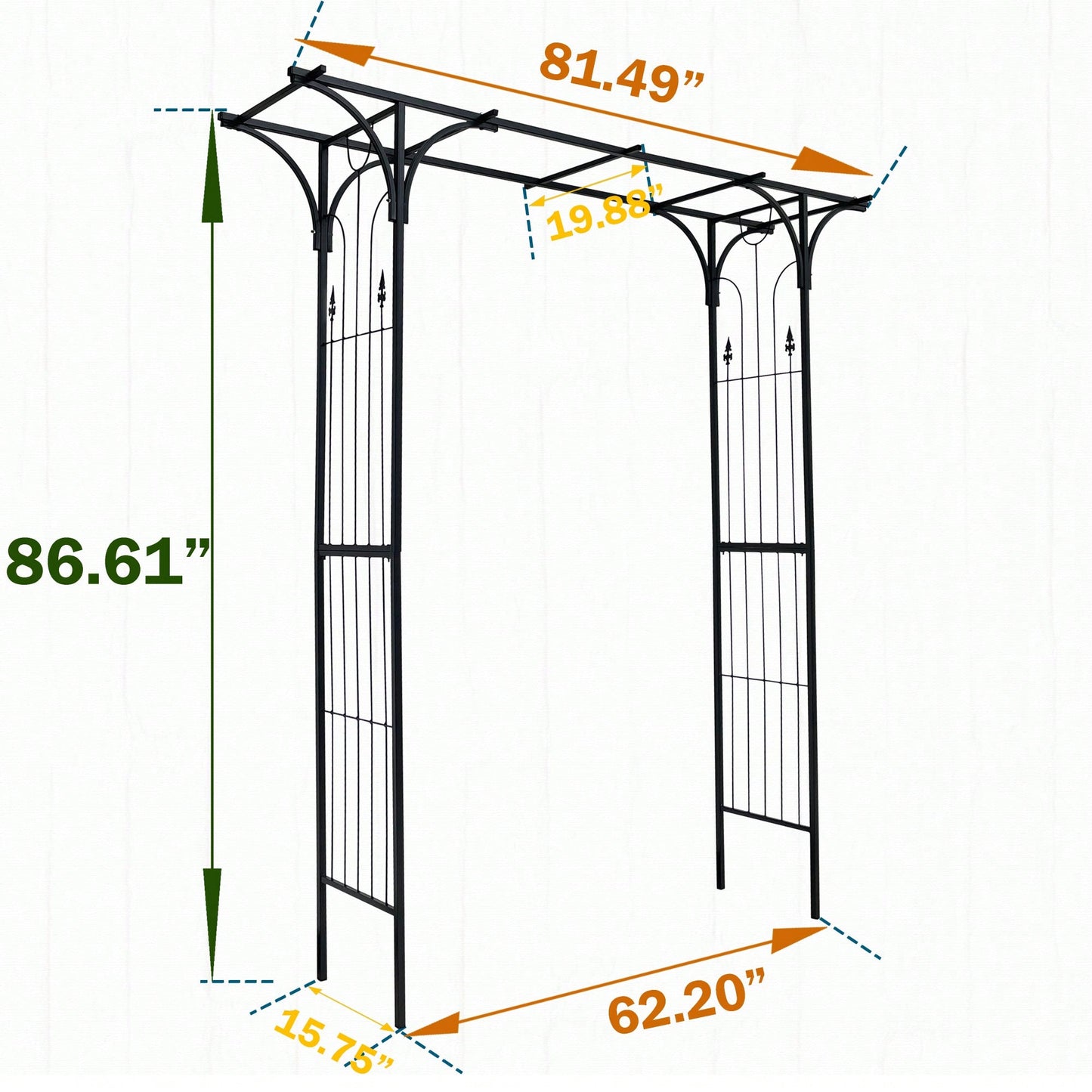 Metal Garden Arch Trellis For Climbing Plants Outdoor Wedding And Party Events Black Archway