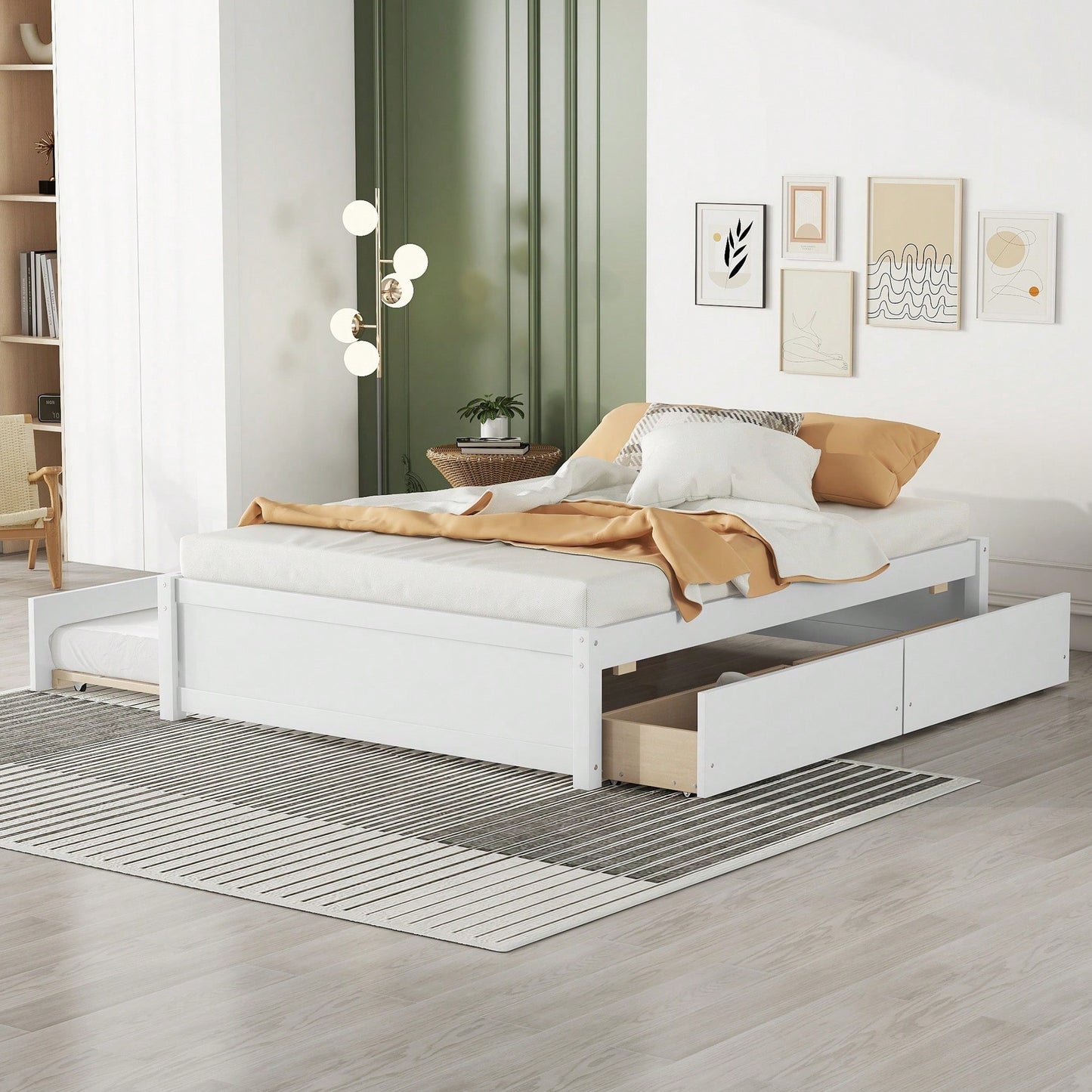 Espresso Full Bed With Twin Trundle And Dual Storage Drawers