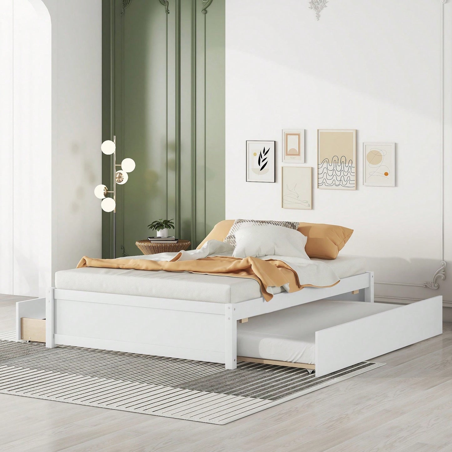 Espresso Full Bed With Twin Trundle And Dual Storage Drawers