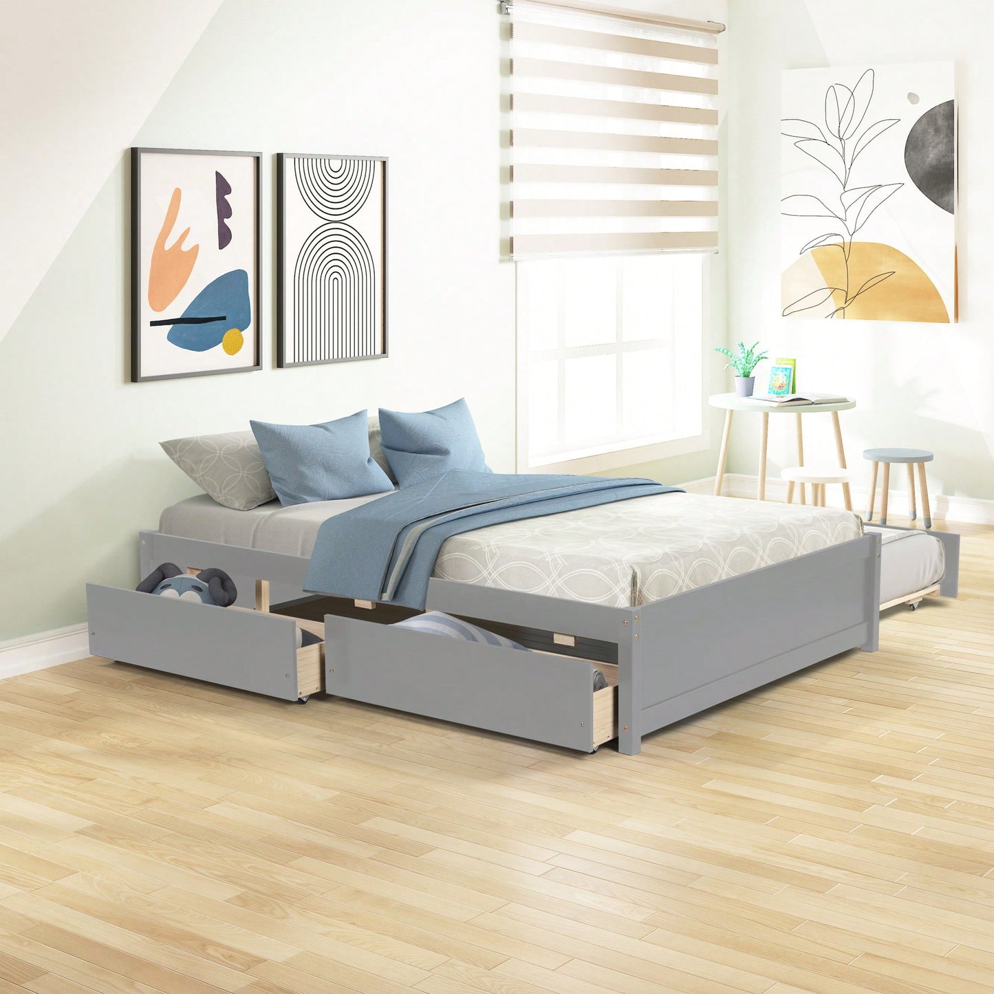 Espresso Full Bed With Twin Trundle And Dual Storage Drawers