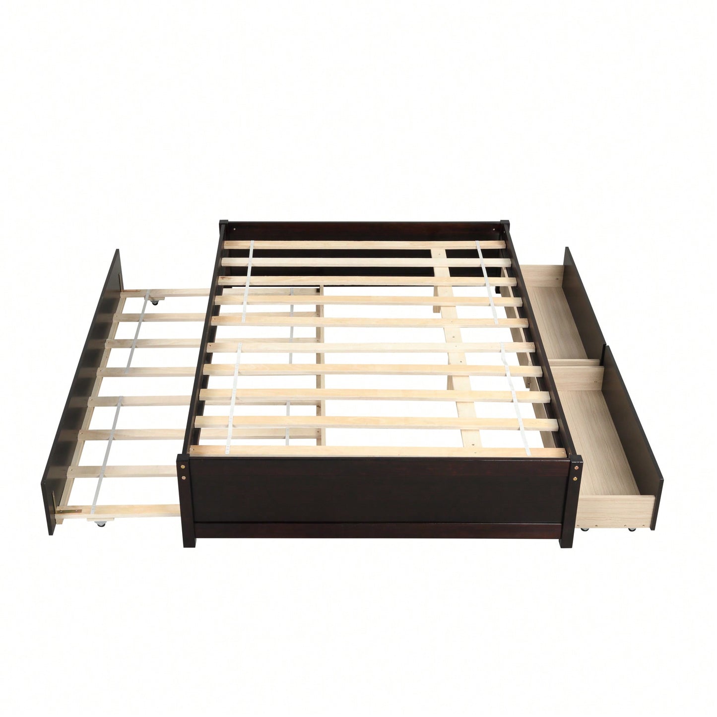 Espresso Full Bed With Twin Trundle And Dual Storage Drawers