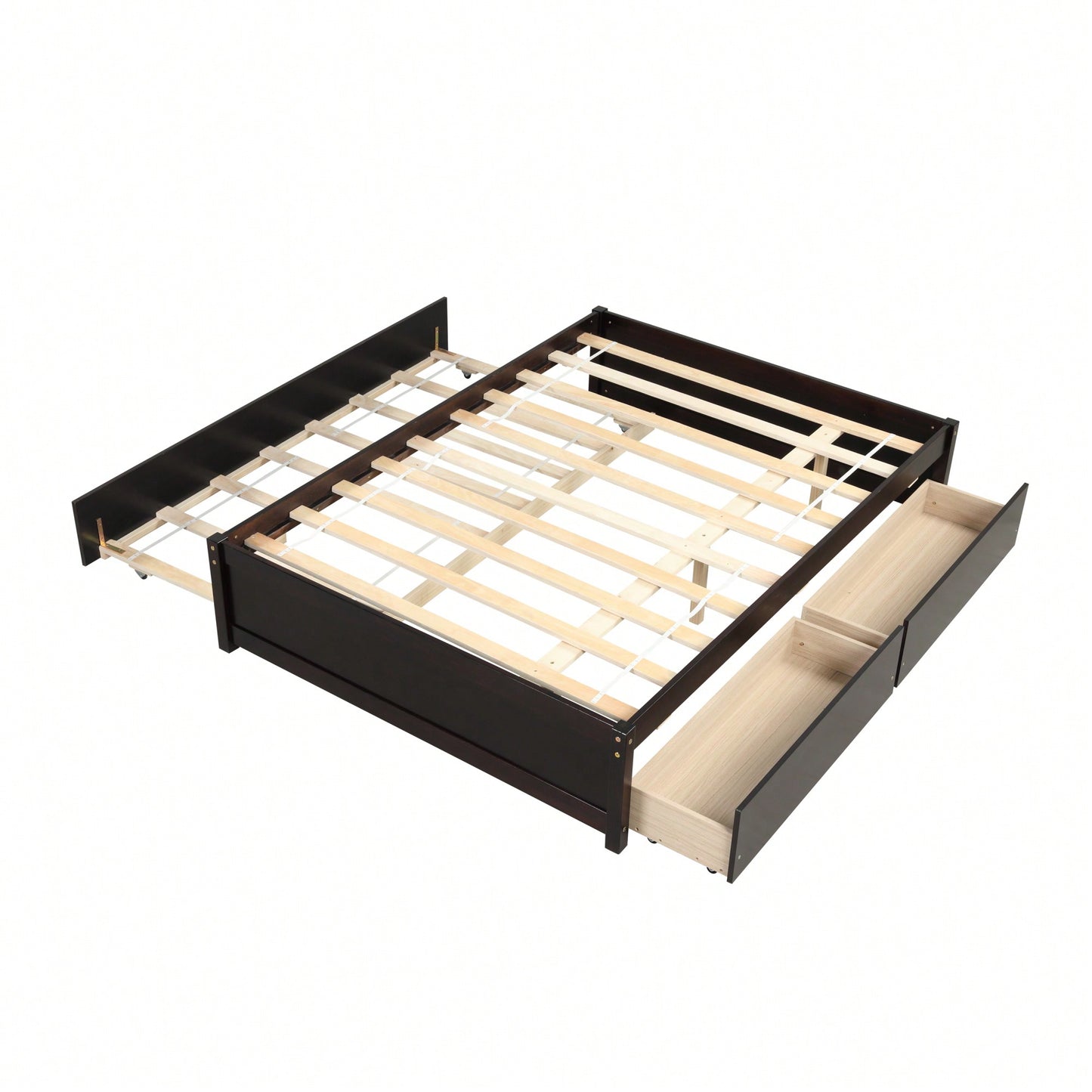 Espresso Full Bed With Twin Trundle And Dual Storage Drawers