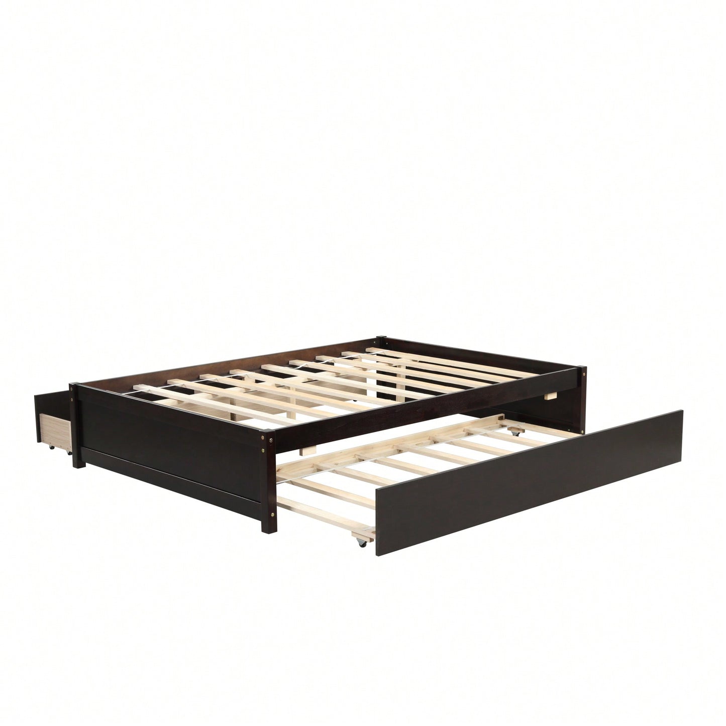 Espresso Full Bed With Twin Trundle And Dual Storage Drawers