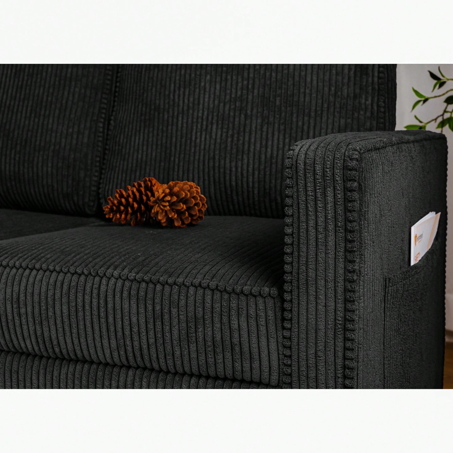 Corduroy Retractable 3 Seater Sofa For Small Spaces Easy Assembly Flexible Design Ideal For Living Rooms And Apartments Cream White