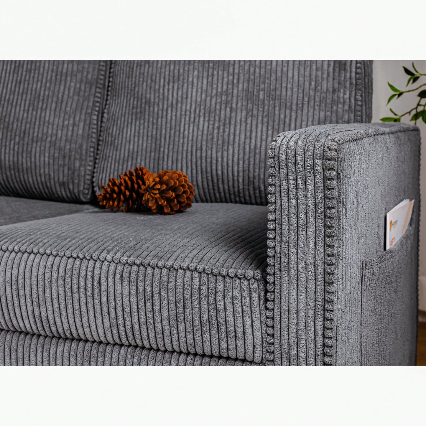 Corduroy Retractable 3 Seater Sofa For Small Spaces Easy Assembly Flexible Design Ideal For Living Rooms And Apartments Cream White