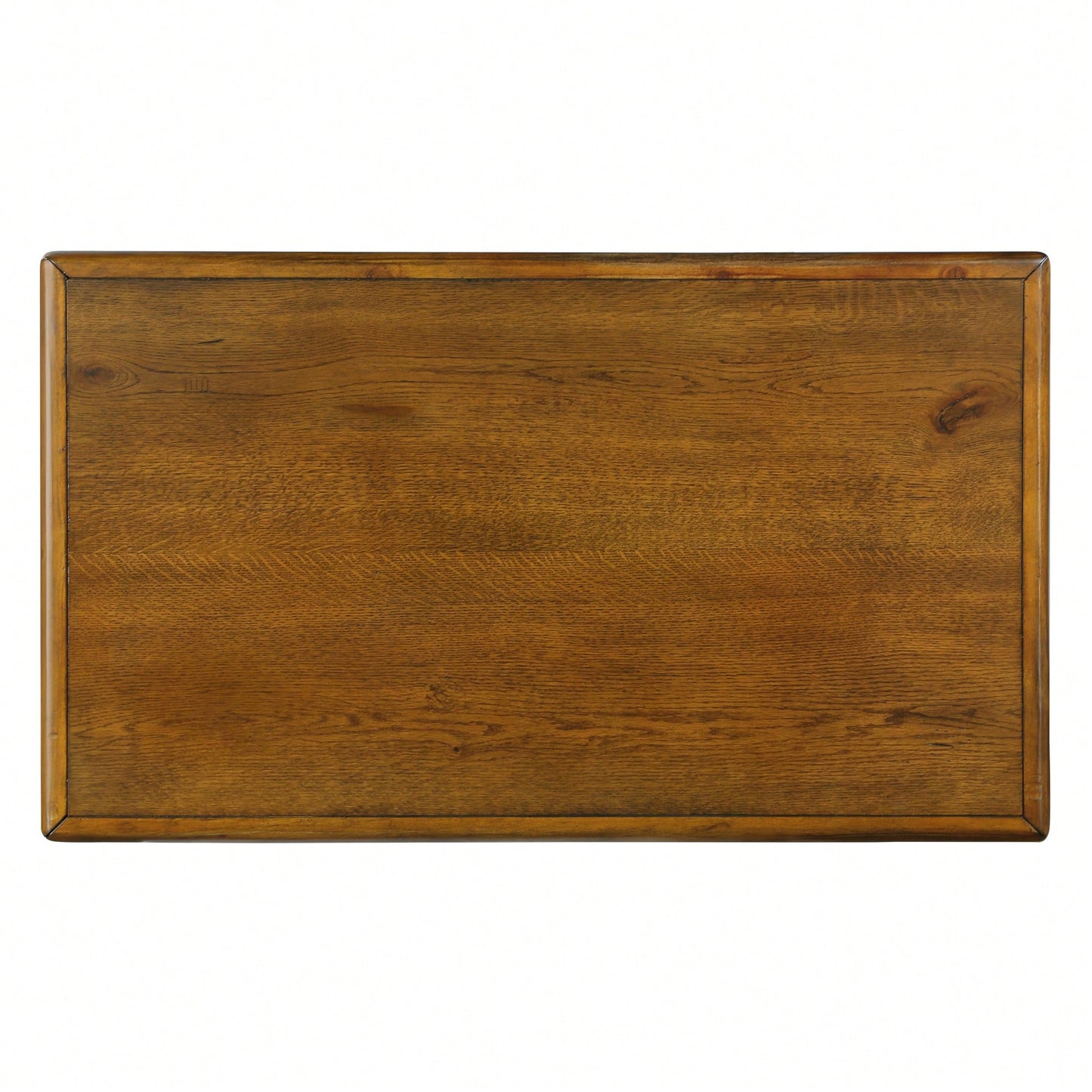 Antique Brown Solid Wood Rectangle Coffee Table With 4 Drawers And Rivet Legs For Living Room