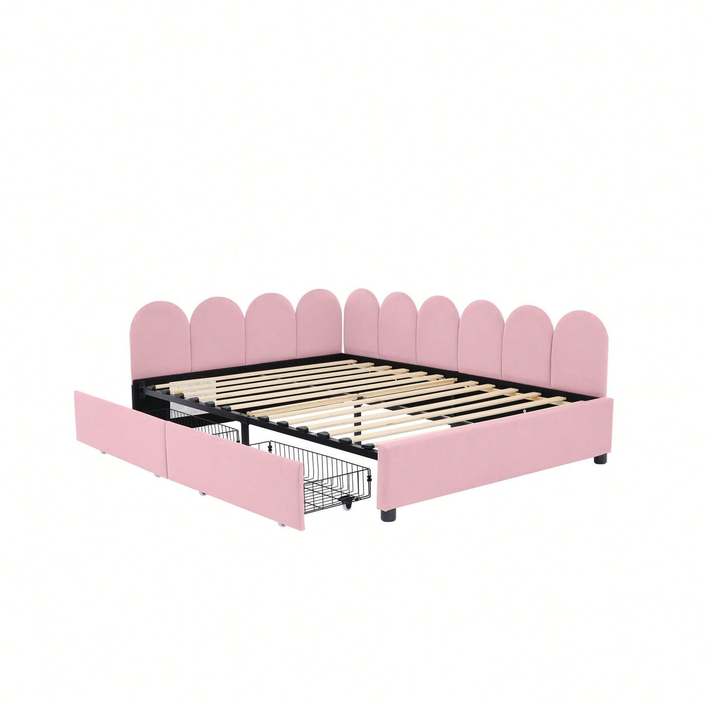 Elegant Full Size Upholstered Daybed With Storage Drawers Velvet Sofabed And Soft Fabric Headboard No Box Spring Required Beige