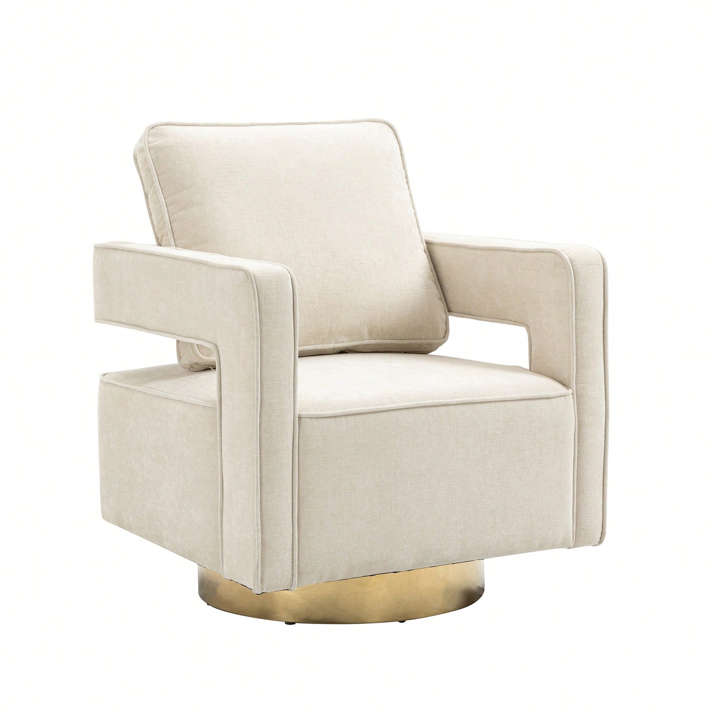 Modern Swivel Accent Chair With Gold Stainless Steel Base For Nursery Bedroom Living Room Office Club Lounge Black Chenille