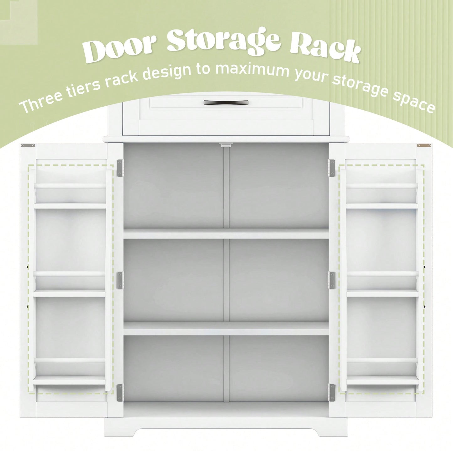 Multi-Functional Bathroom Storage Cabinet With Adjustable Shelf And Drawer For Organized Space In White