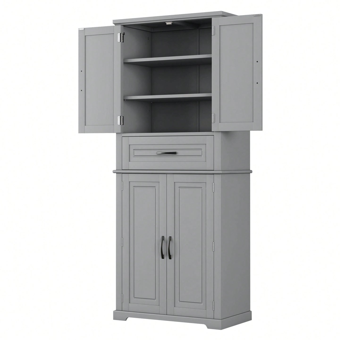 Multi-Functional Bathroom Storage Cabinet With Adjustable Shelf And Drawer For Organized Space In White
