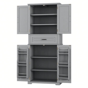 Multi-Functional Bathroom Storage Cabinet With Adjustable Shelf And Drawer For Organized Space In White